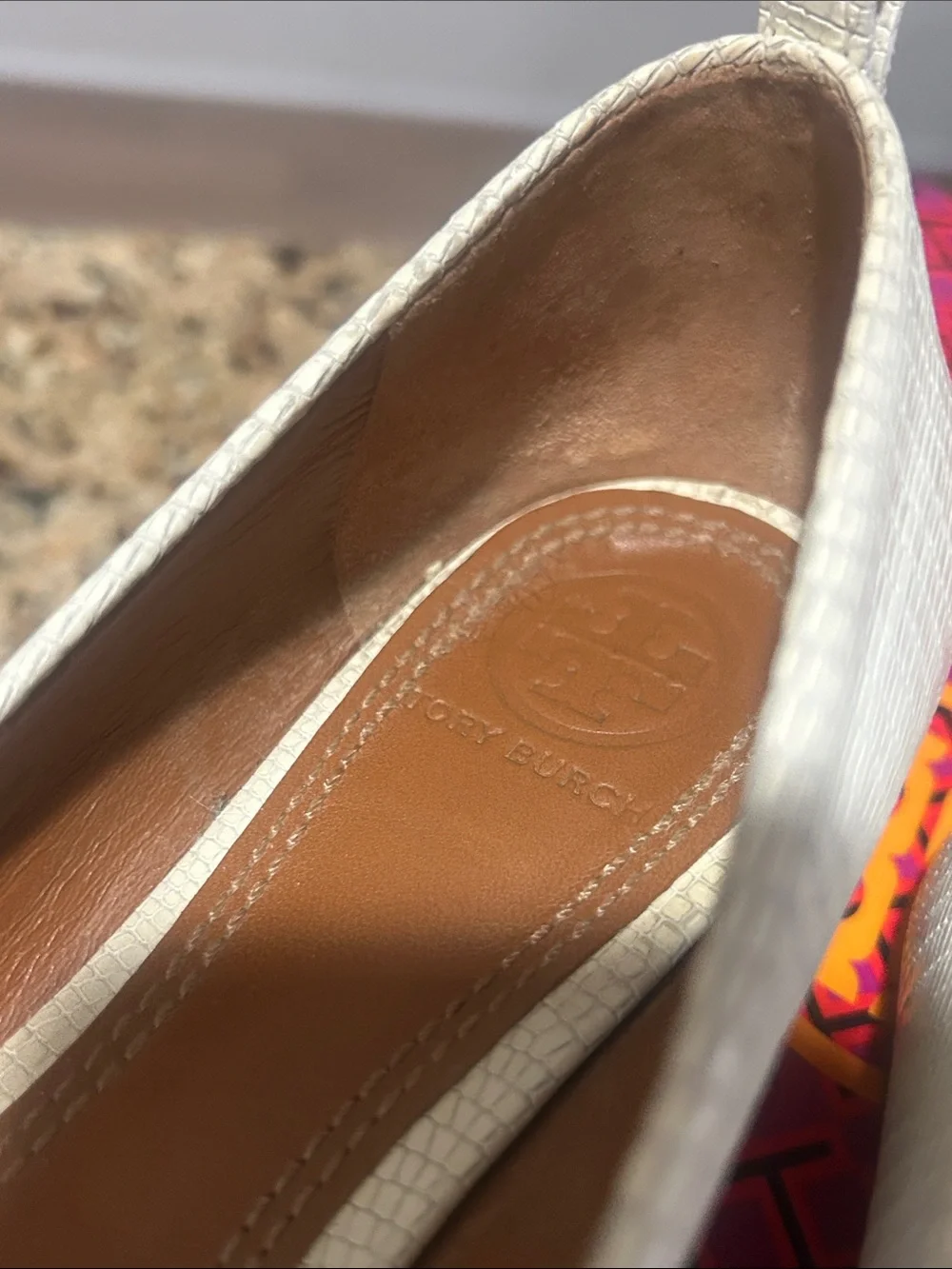 Tory Burch cream leather flats